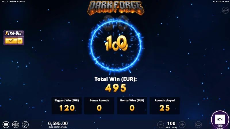 Dark Forge - bonus režim Super Free Spins sa tamnom paletom