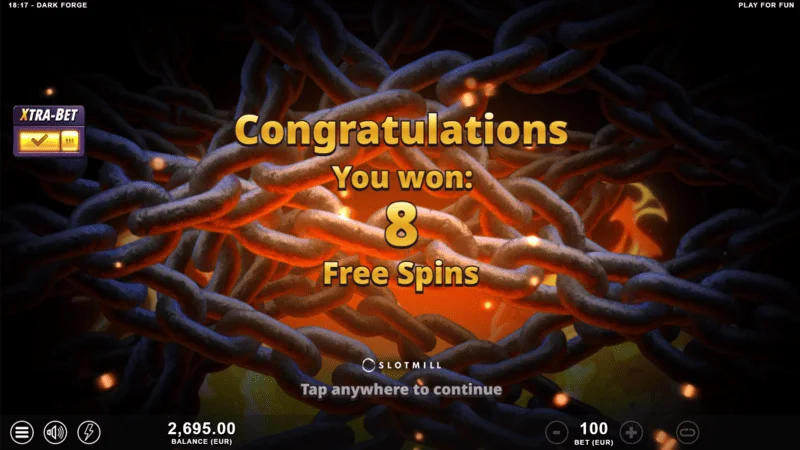 Dark Forge - pokretanje Free Spins sa tri scatter simbola